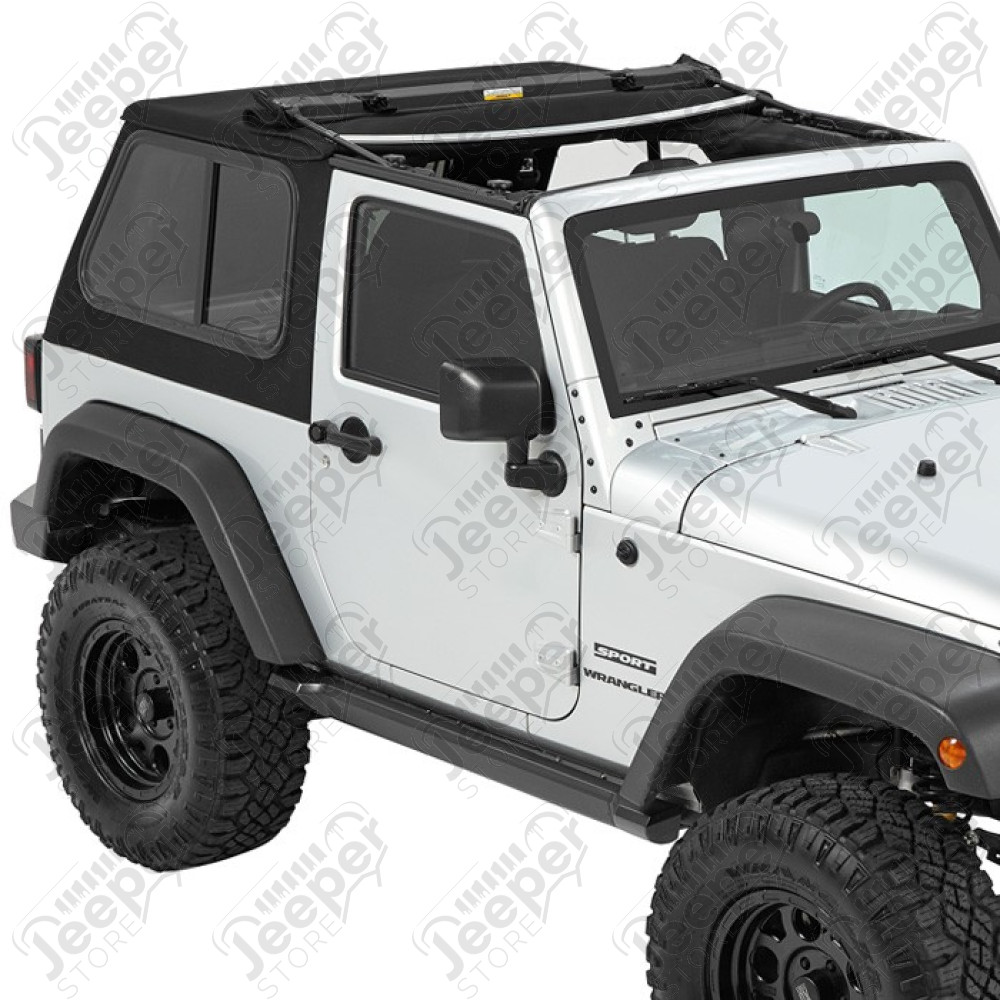 Bache Trektop Pro Hybrid Slantback - Couleur : Black Twill - Jeep Wrangler JK (2 portes)