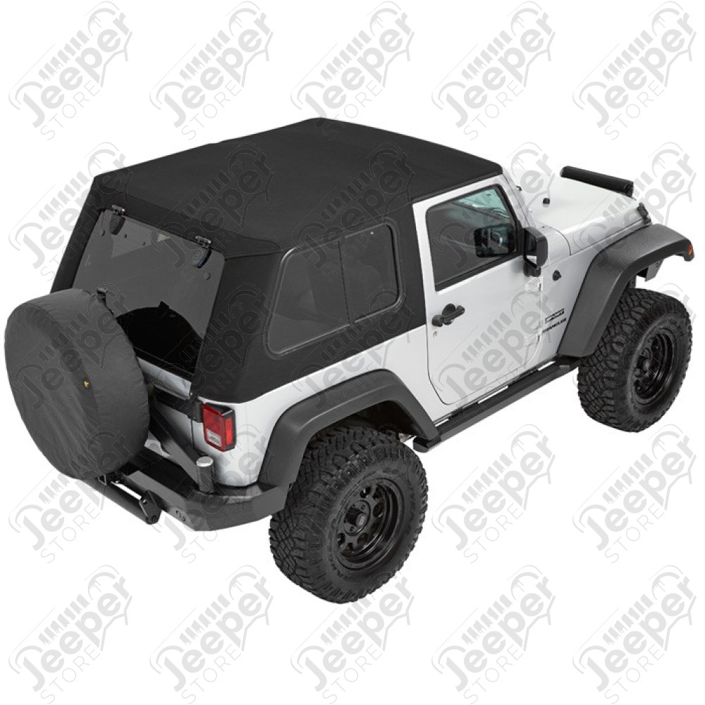 Bache Trektop Pro Hybrid Slantback - Couleur : Black Twill - Jeep Wrangler JK (2 portes)