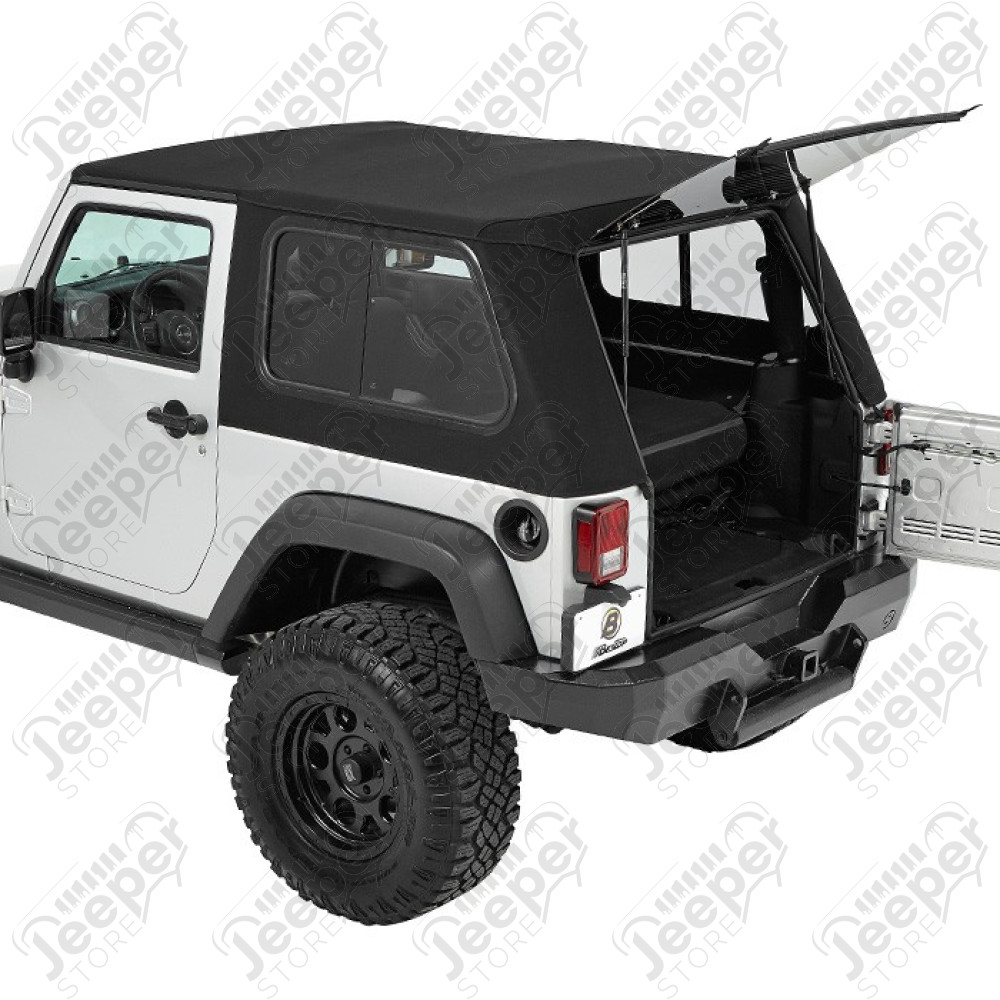 Bache Trektop Pro Hybrid Slantback - Couleur : Black Twill - Jeep Wrangler JK (2 portes)