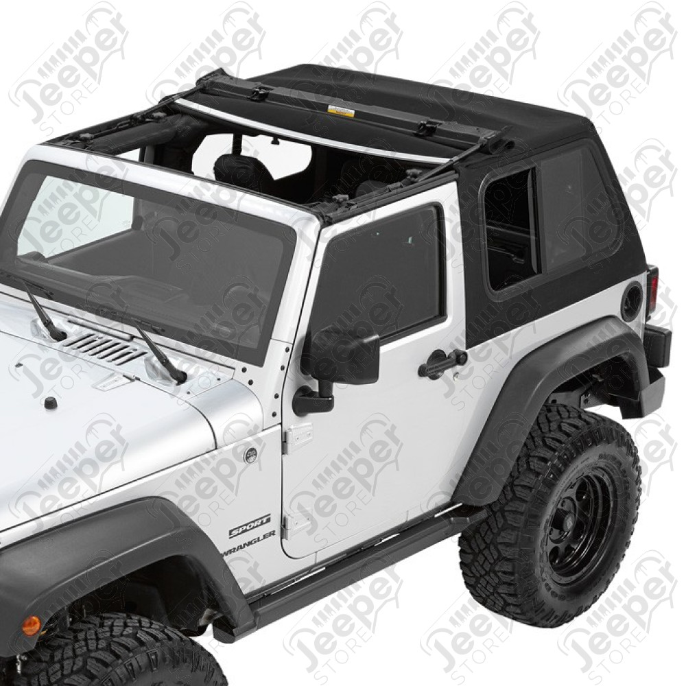 Bache Trektop Pro Hybrid Slantback - Couleur : Black Twill - Jeep Wrangler JK (2 portes)