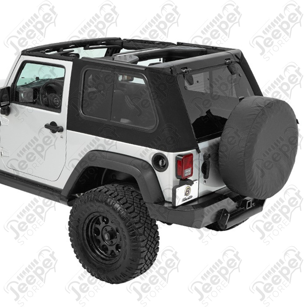 Bache Trektop Pro Hybrid Slantback - Couleur : Black Twill - Jeep Wrangler JK (2 portes)
