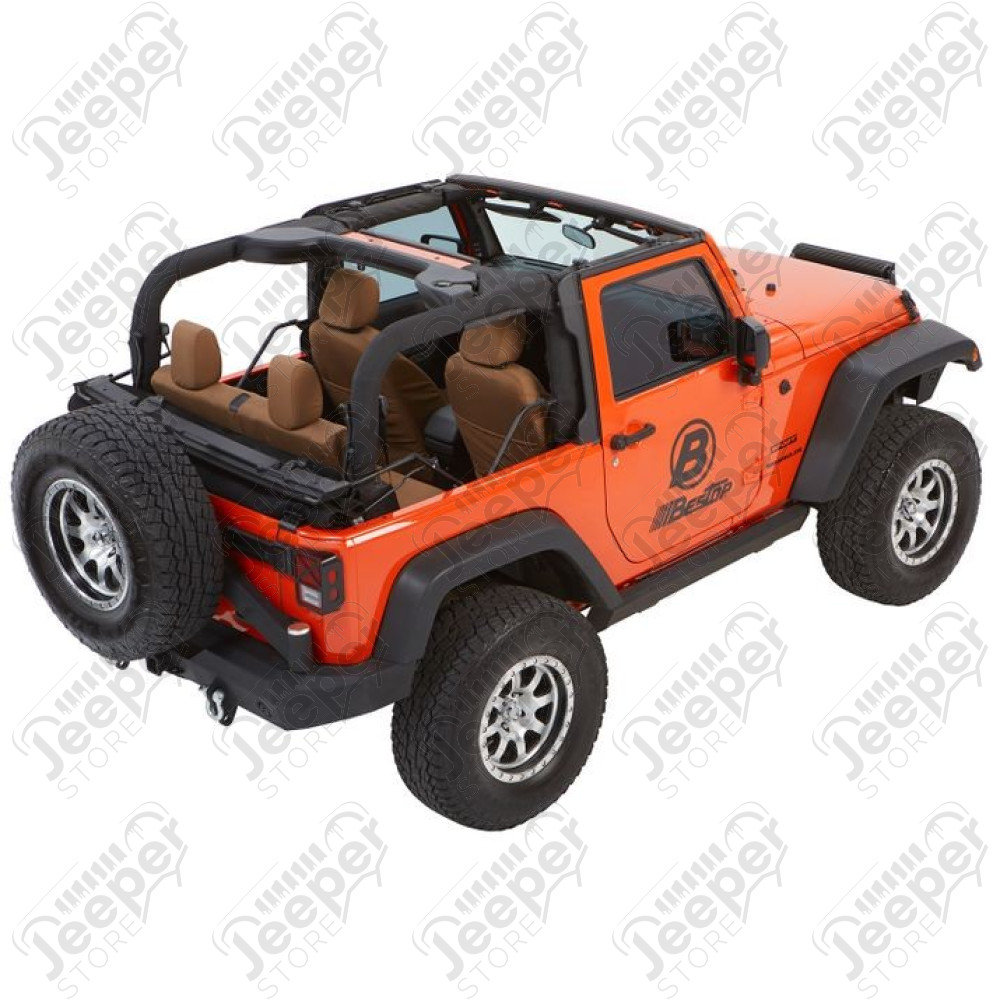 Bache Trektop Glide - Couleur : Black Diamond - Tissu : Vinyl - Jeep Wrangler JK (2 portes)