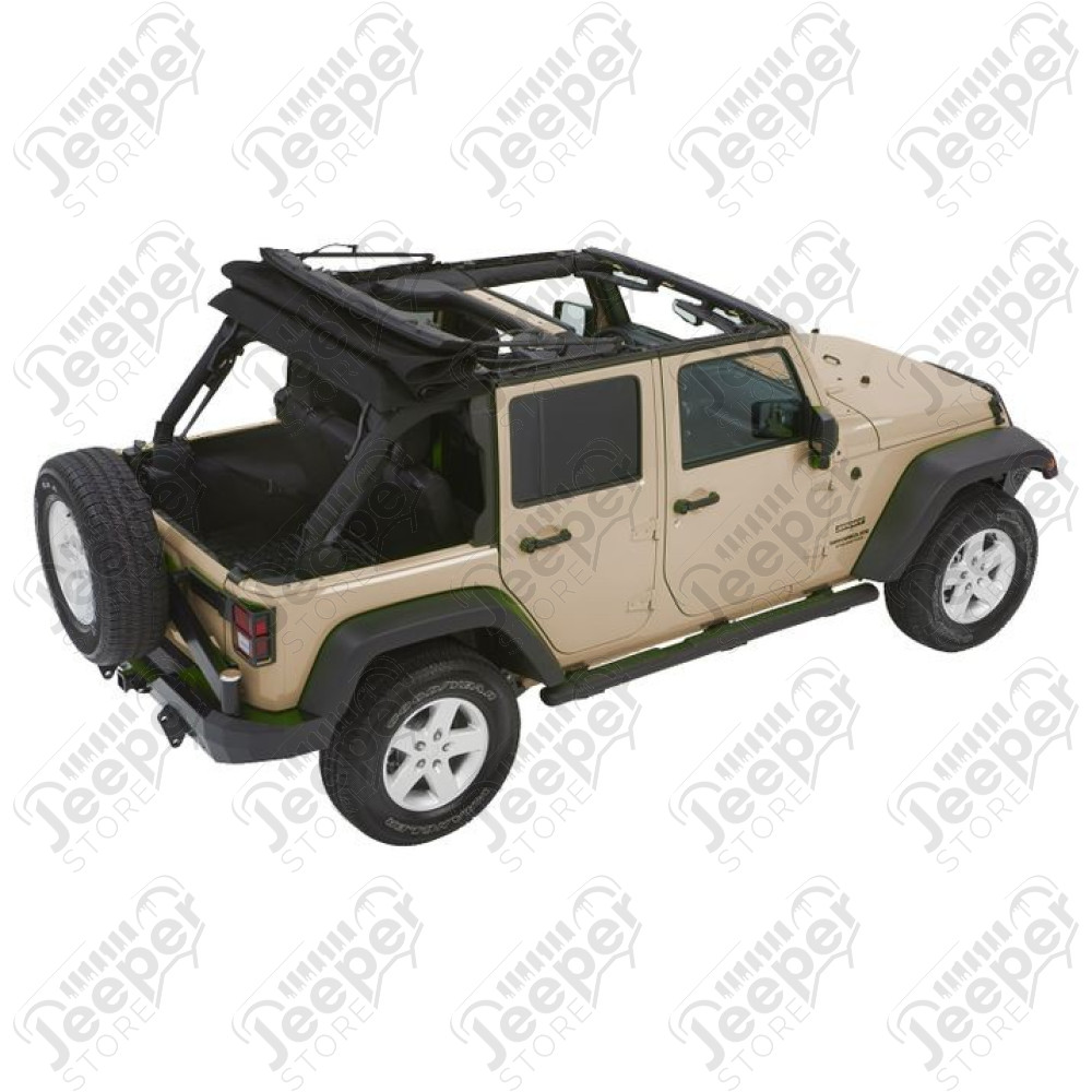 Bache Trektop Glide - Couleur : Black Twill - Jeep Wrangler JK Unlimited (4 portes)