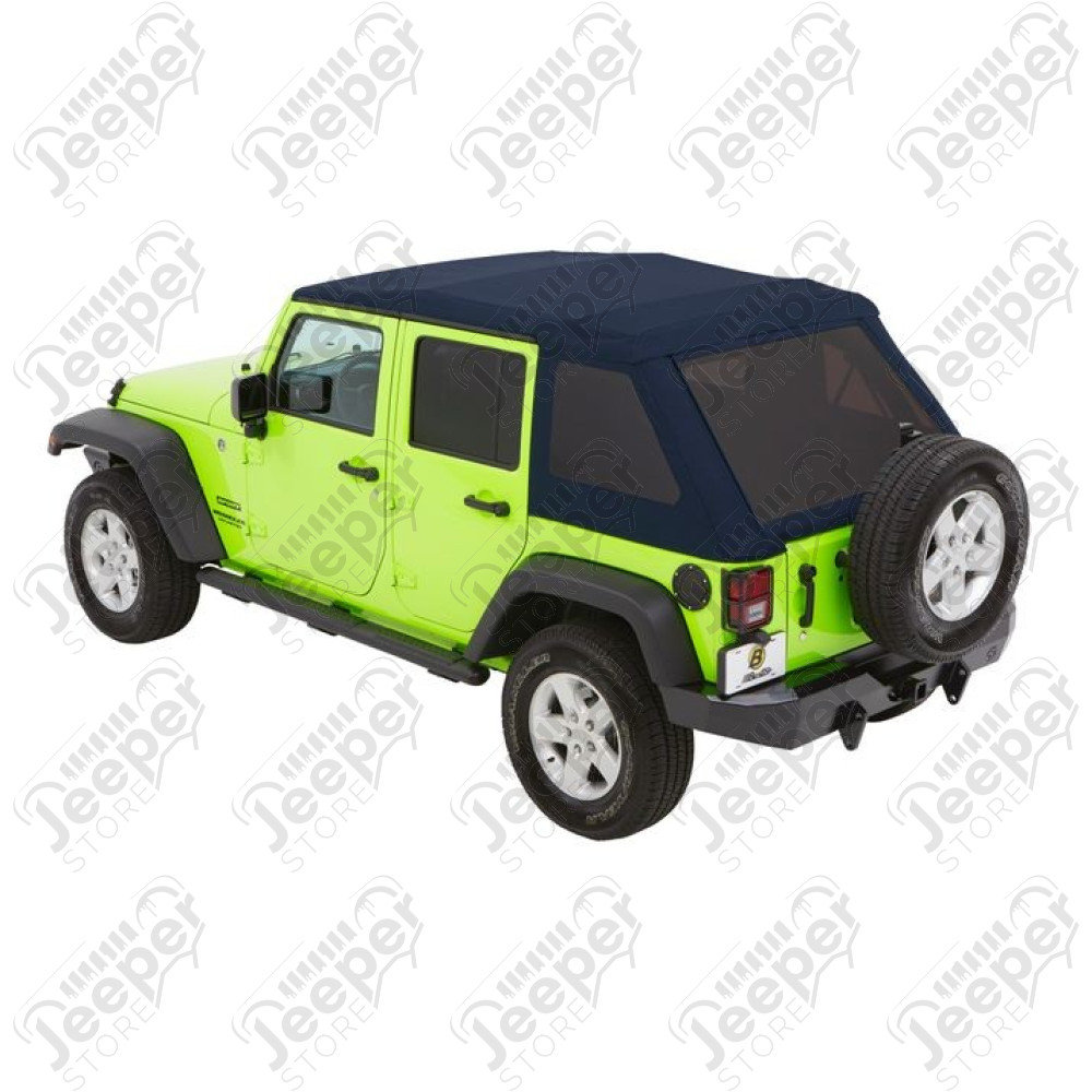 Bache Trektop Glide - Couleur : Navy Blue Twill (Bleu foncé) - Jeep Wrangler JK Unlimited (4 portes)