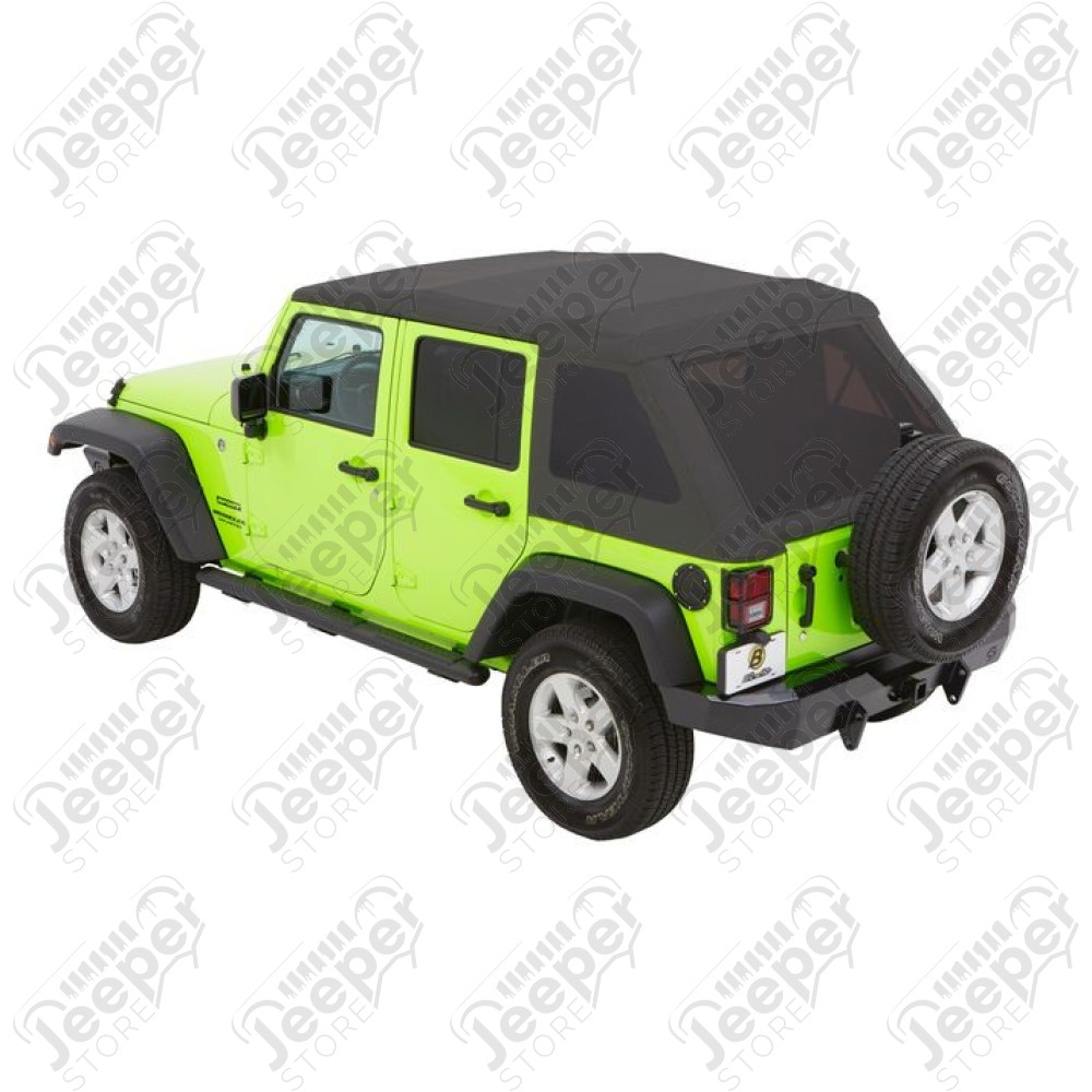Bache Trektop Glide - Couleur : Granite Grey (Gris) - Tissu : Twill (triple épaisseur) - Jeep Wrangler JK Unlimited (4 portes)