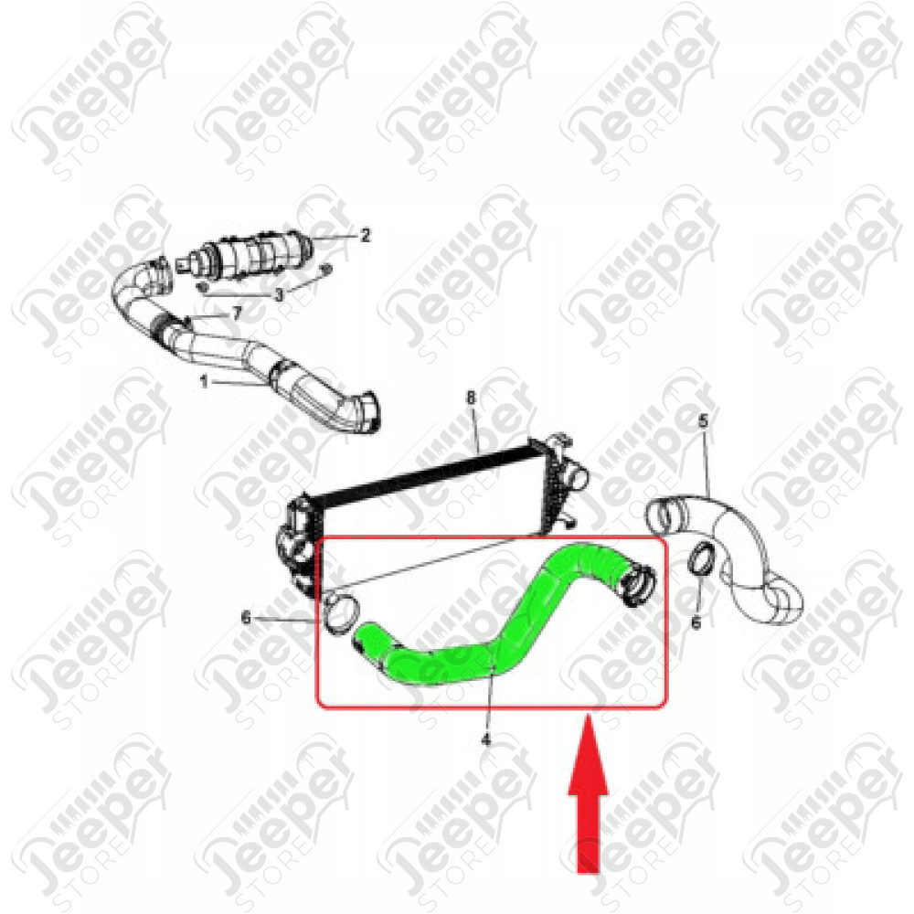 Durite de turbo 3.0L CRD Jeep Grand Cherokee WK2