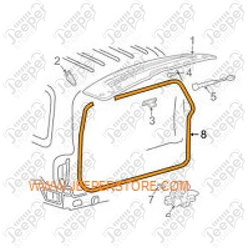 Joint de hayon de coffre Jeep Cherokee Liberty KJ