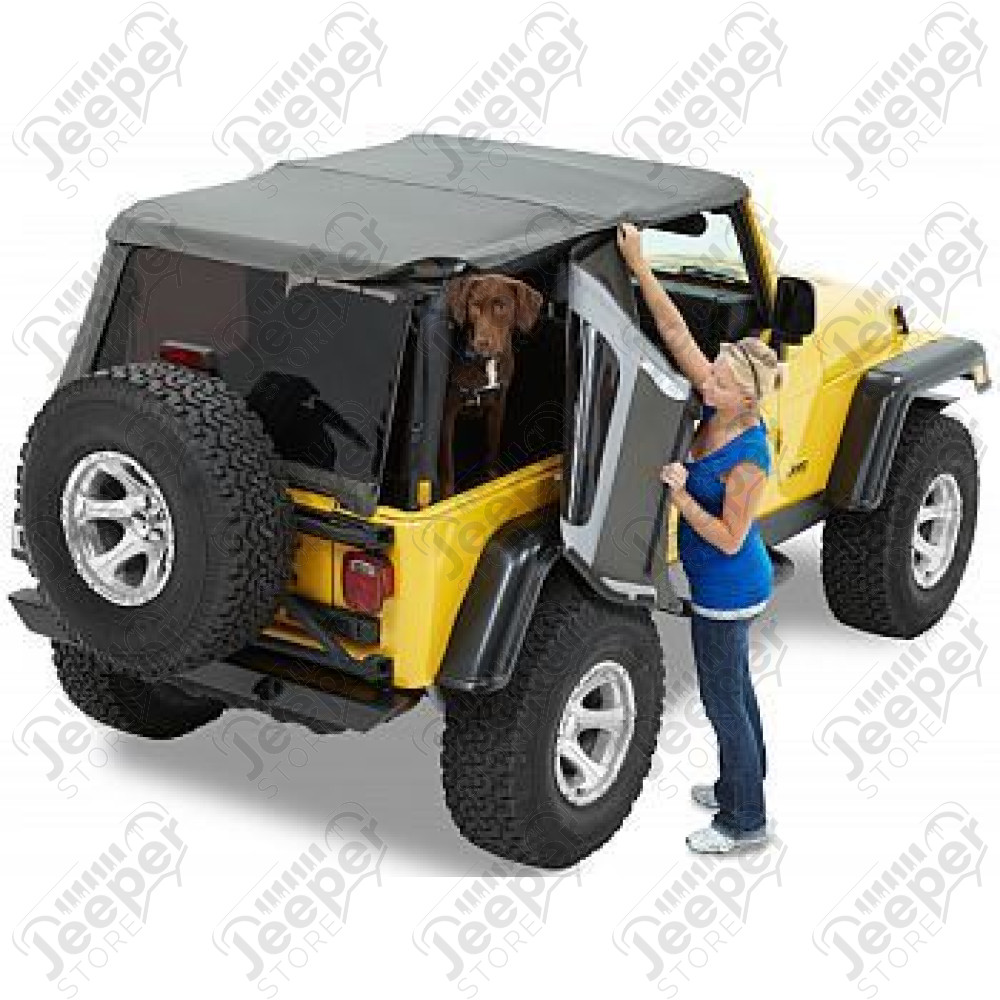 Bâche complète Trektop Slantback - Couleur : Black denim ou black diamond - Jeep Wrangler TJ - 5682015 / 5682035 / 56820.15