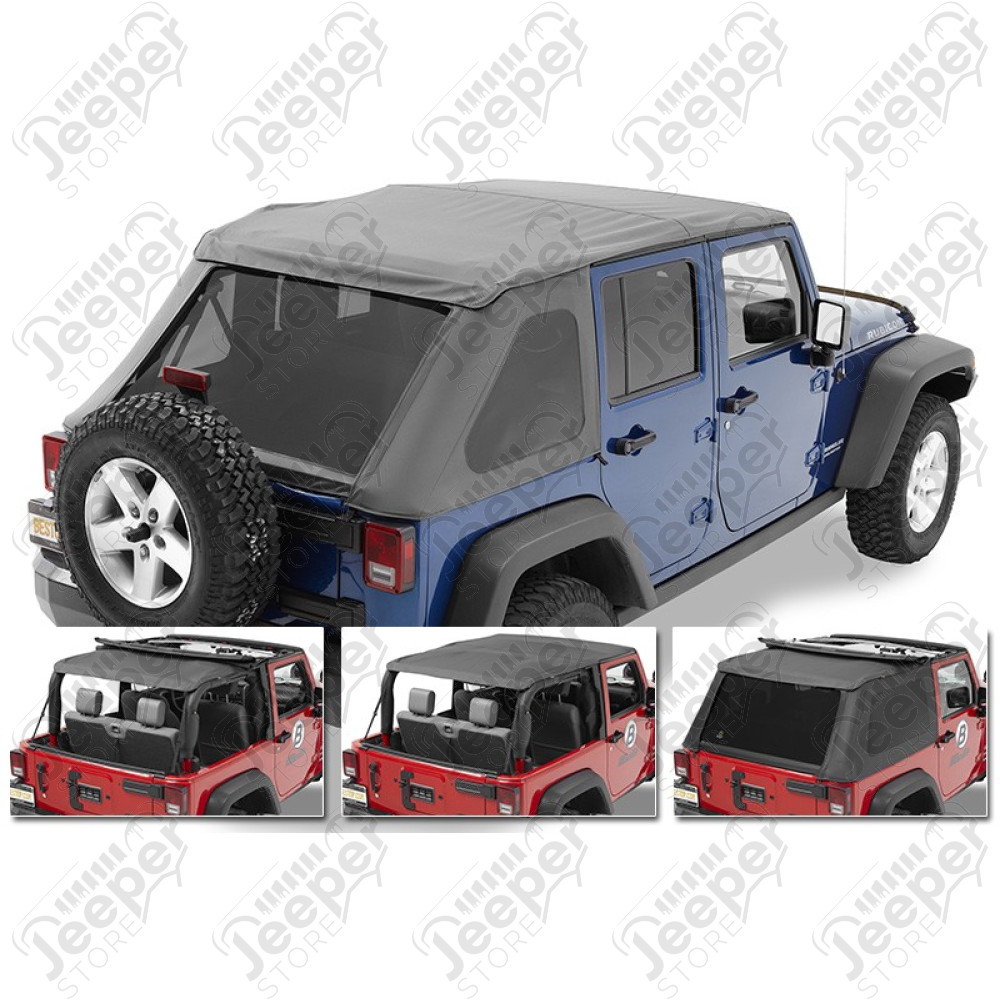 Bâche Trektop - Couleur : Black - Tissu : Twill - Jeep Wrangler JK (2 portes) 