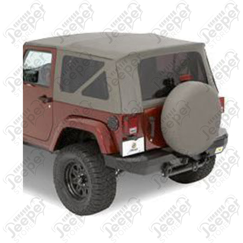 Kit 3 fenêtres teintées pour soft top origine ou bâche Supertop de chez Bestop couleur Khaki Diamond - Jeep Wrangler JK 2 portes