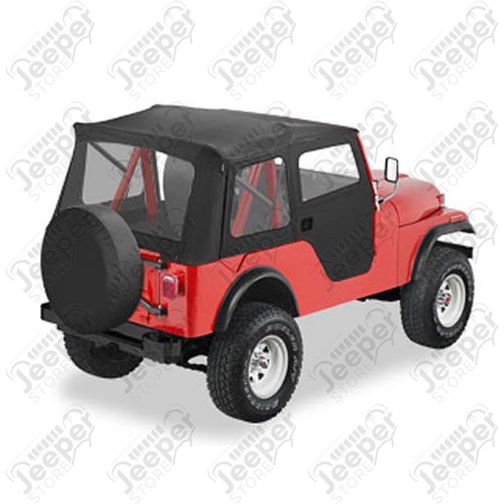Bâche Supertop de chez Bestop avec portes soft-top en deux parties séparables - Couleur : Black Crush - Jeep M38A1, CJ3 et CJ5 