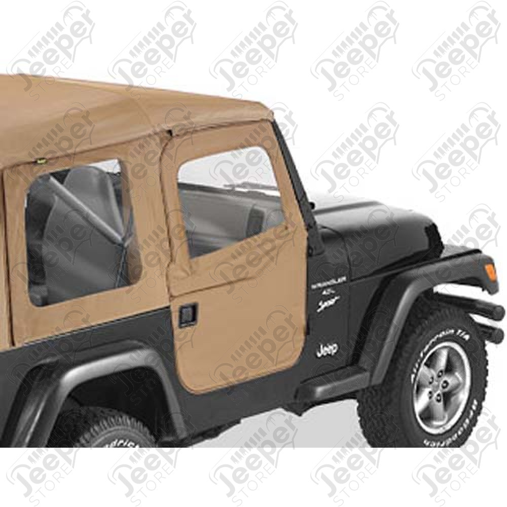 Kit demi portes en toile en deux parties séprable, couleur: spice (marron), Jeep Wrangler TJ