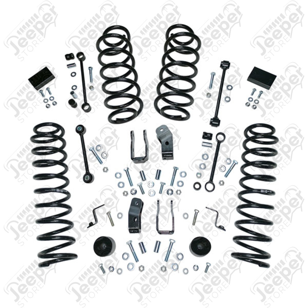 Kit réhausse +2.5" (+6.35 cm) sans amortisseurs de marque Alloy USA pour Jeep Wrangler JL Unlimited (4 portes)