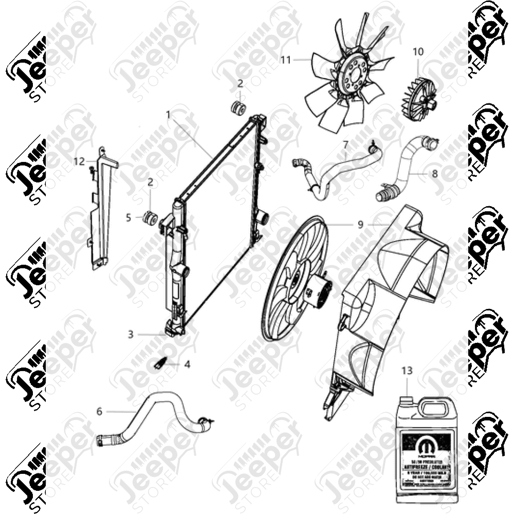 Radiateur moteur 2.8L CRD Jeep Cherokee Liberty KK