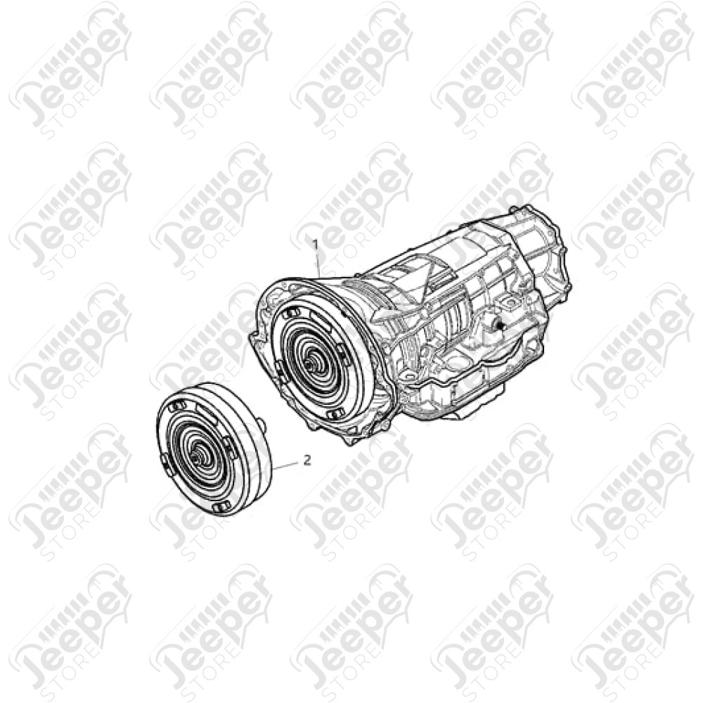 Boite automatique 545RFE (5-45RFE) avec convertisseur pour 2.8L CRD (177ch.) pour Jeep Wrangler JK - RL037134AC / 68009685 / 68037134AB / 68009685AA / 68009462AA / 68037134AA / 68037134AC