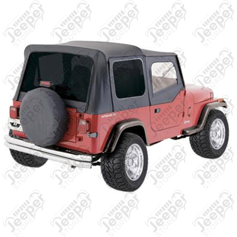 Bâche complète avec fenêtres teintées et fenêtres de demi-portes avant couleur : Black - Jeep Wrangler YJ - 68215