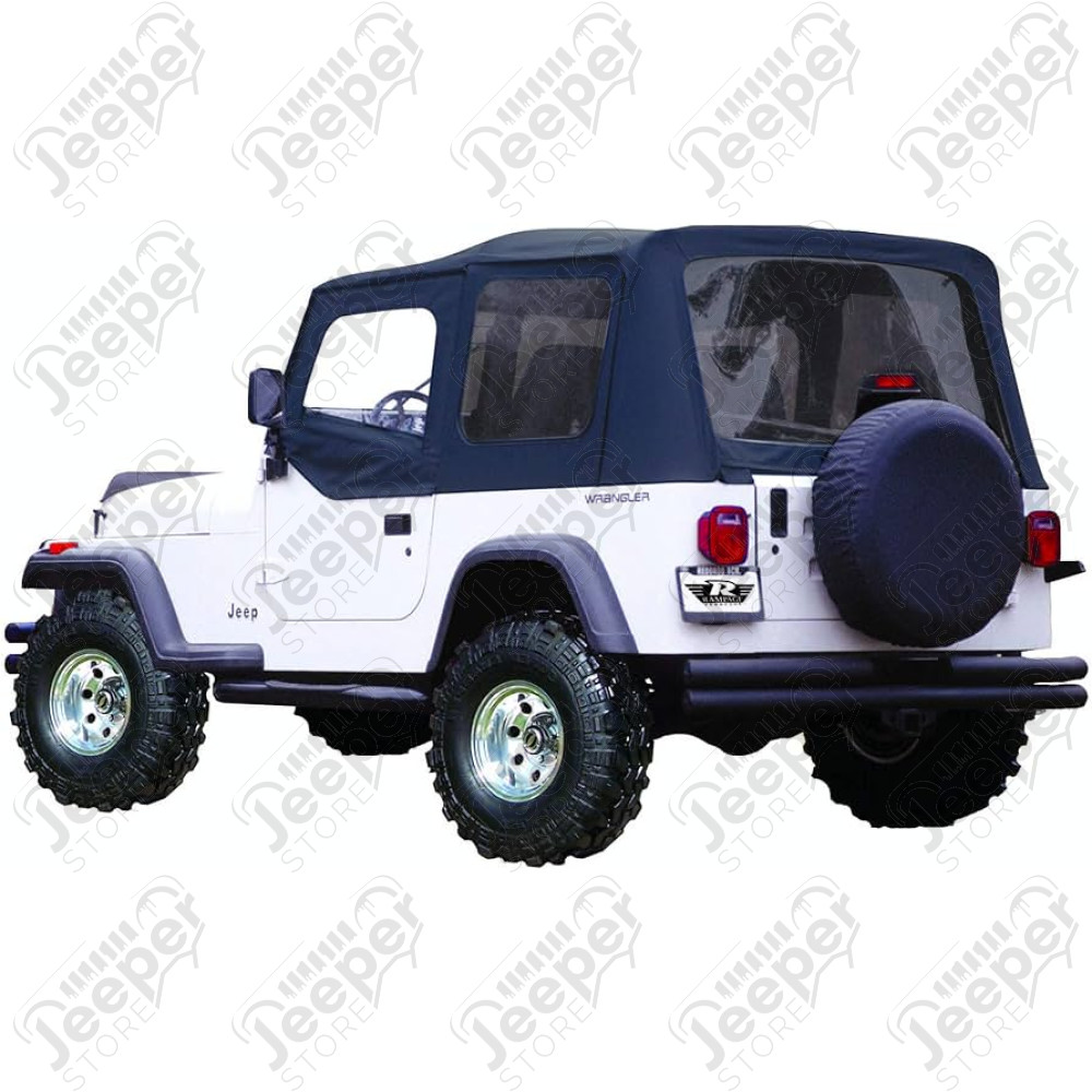Bâche complète avec fenêtres teintées et fenêtres de demi-portes avant couleur : Black - Jeep Wrangler YJ - 68215