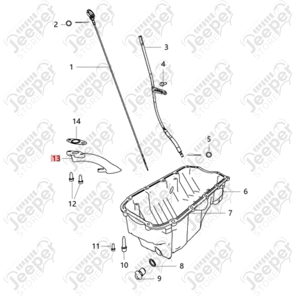 Tube d'huile dans carter moteur 2.0L TD - Jeep Cherokee KL - 68228212AA