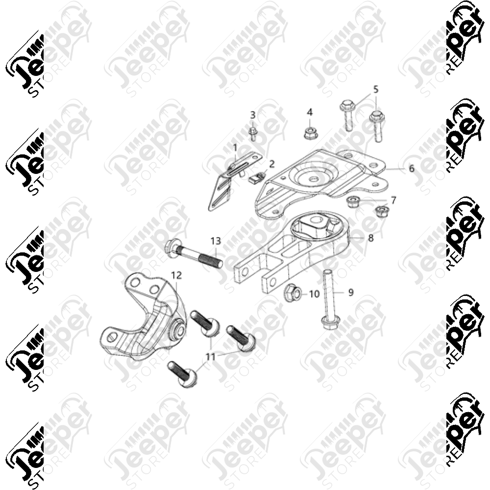 Support moteur arrière 2.2L CRD Jeep Cherokee KL
