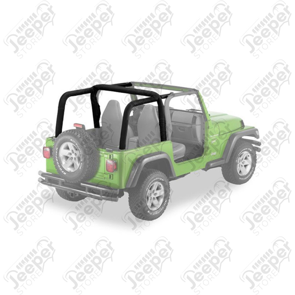 Kit housses d'arceau de sécurité couleur: noir pour Jeep Wrangler TJ