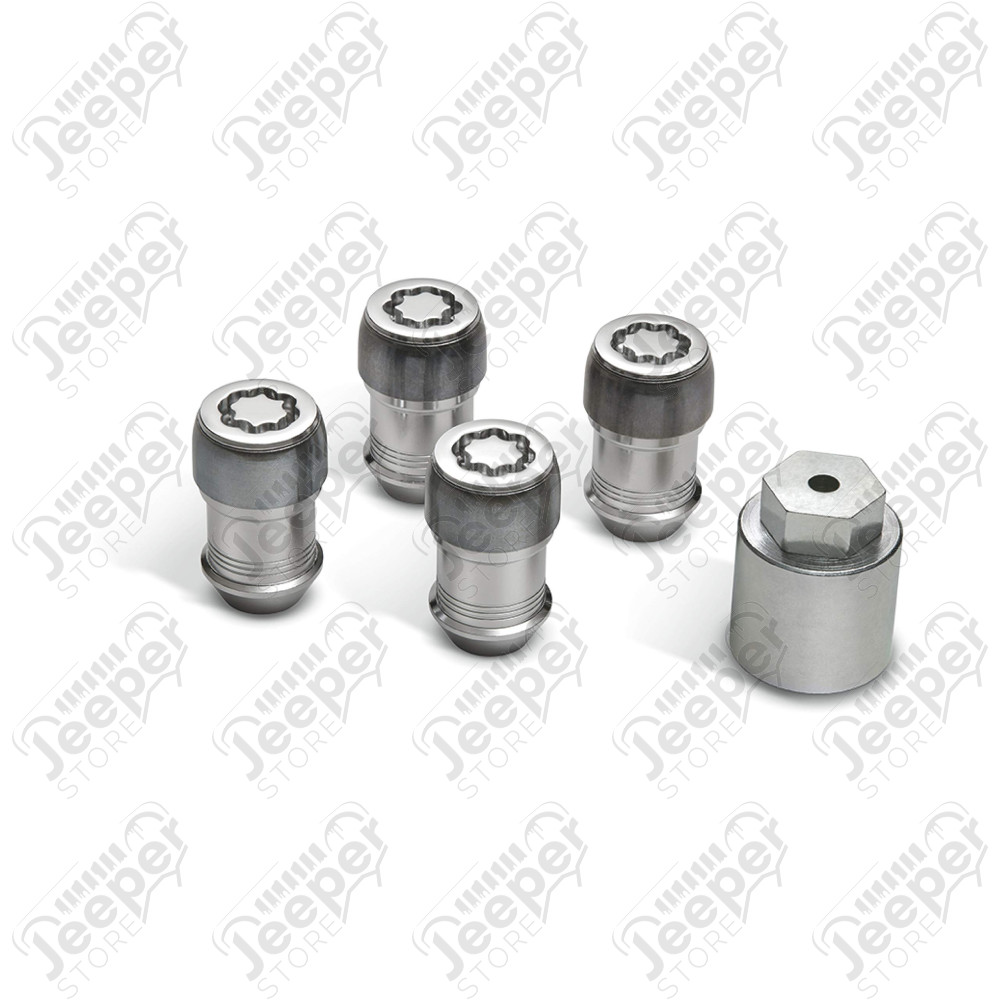 Ecrous anti vol de roue - Kit pour 5 roues - Jeep Wrangler JL, Gladiator JT et Grand Cherokee WK2 / WL - 82215711