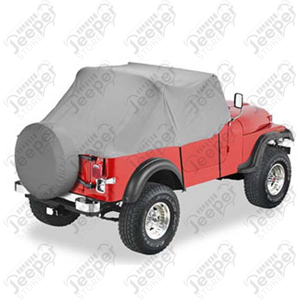 Housse de stockage "Trail Cover", Couleur: Charcoal (gris), Jeep CJ, Wrangler YJ (arceaux en diagonale à l'arrière)