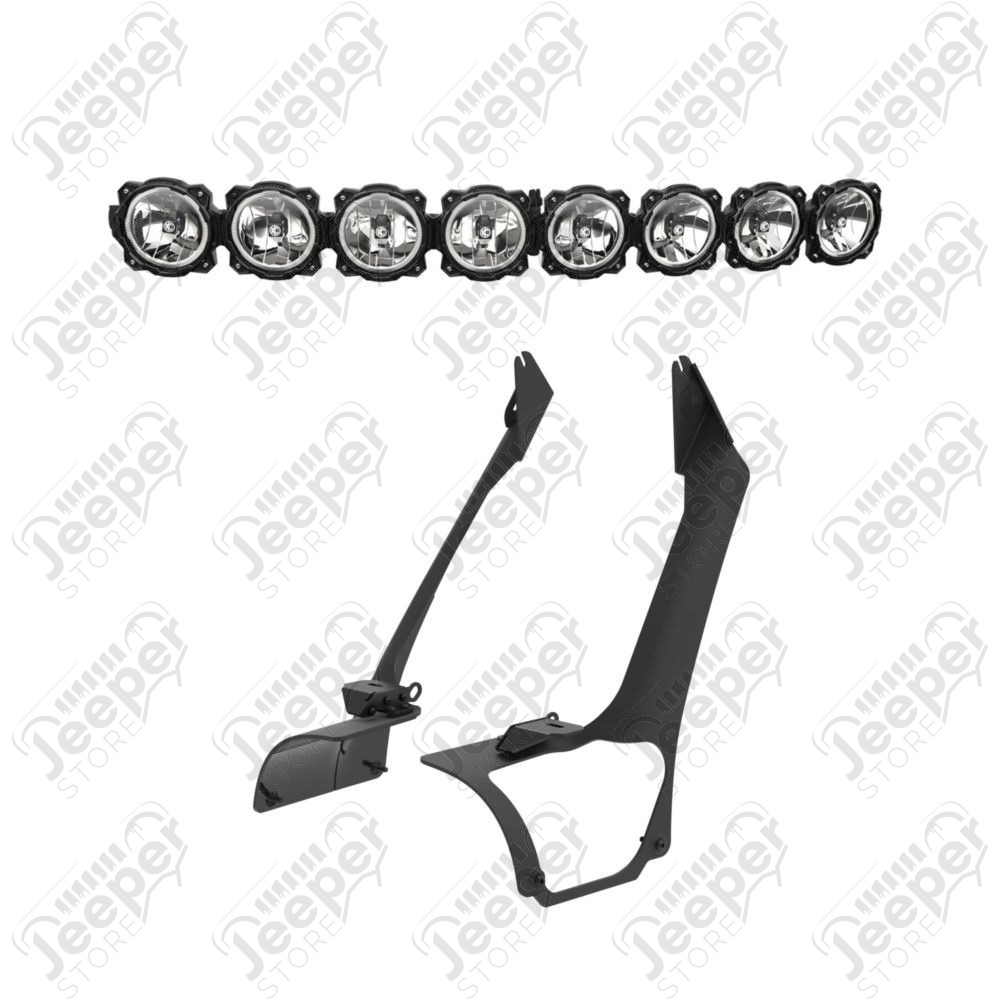 Rampe de 8 phares LED de 50" complète KC pour Jeep Wrangler JL 4xe