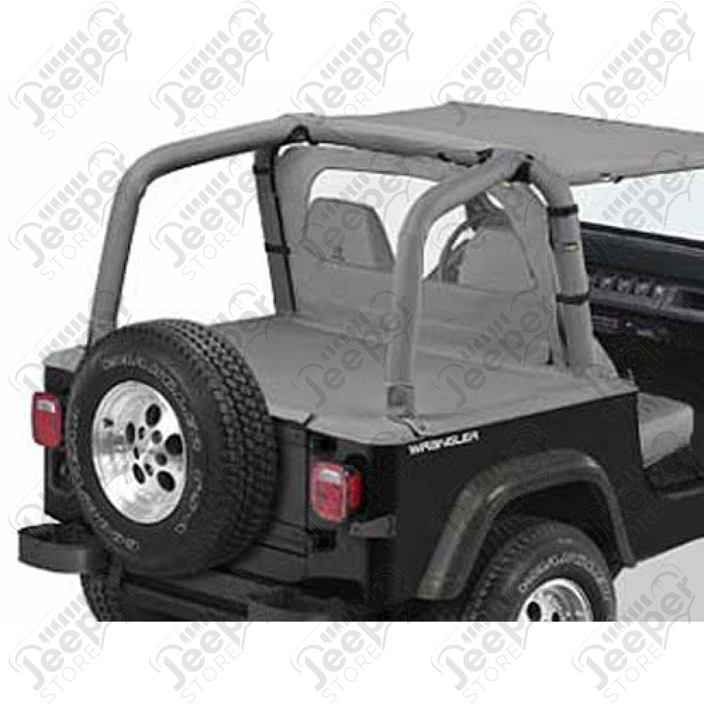Couverture de plateau de chargement "Duster" (vendu avec armature) Couleur: Charcoal, Jeep Wrangler YJ (sans pouvoir garder l'armature de la bâche dessous)