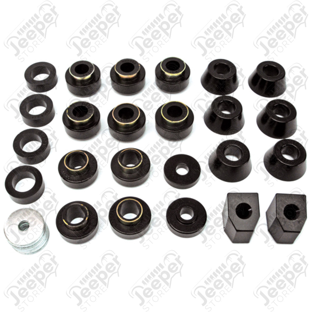 Silentblocs, version renforcée en polyuréthane, YJ Silentblocs de caisse pour Jeep Wrangler YJ (version et hauteur d'origine)