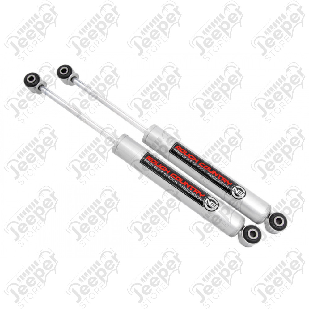 Kit de 2 amortisseurs arrière renforcés à gaz Rough Country Premium N3 (hauteur origine) pour Jeep Wrangler YJ