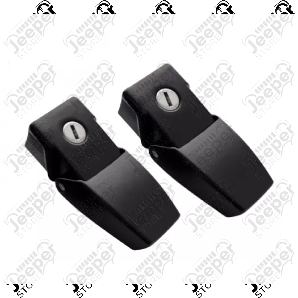 Kit d'attaches capot en aluminium noir avec serrure Jeep Wrangler JL et Wrangler JL Unlimited