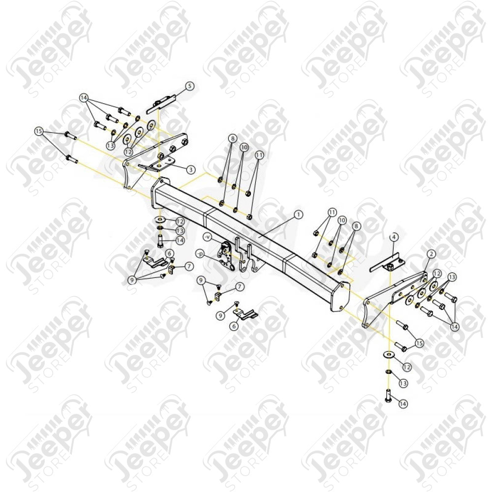 Crochet d'attelage Europe (démontage sans outils) avec faisceaux multiplexé 7 broches pour Jeep Grand Cherokee WL / GDW2753T60UN