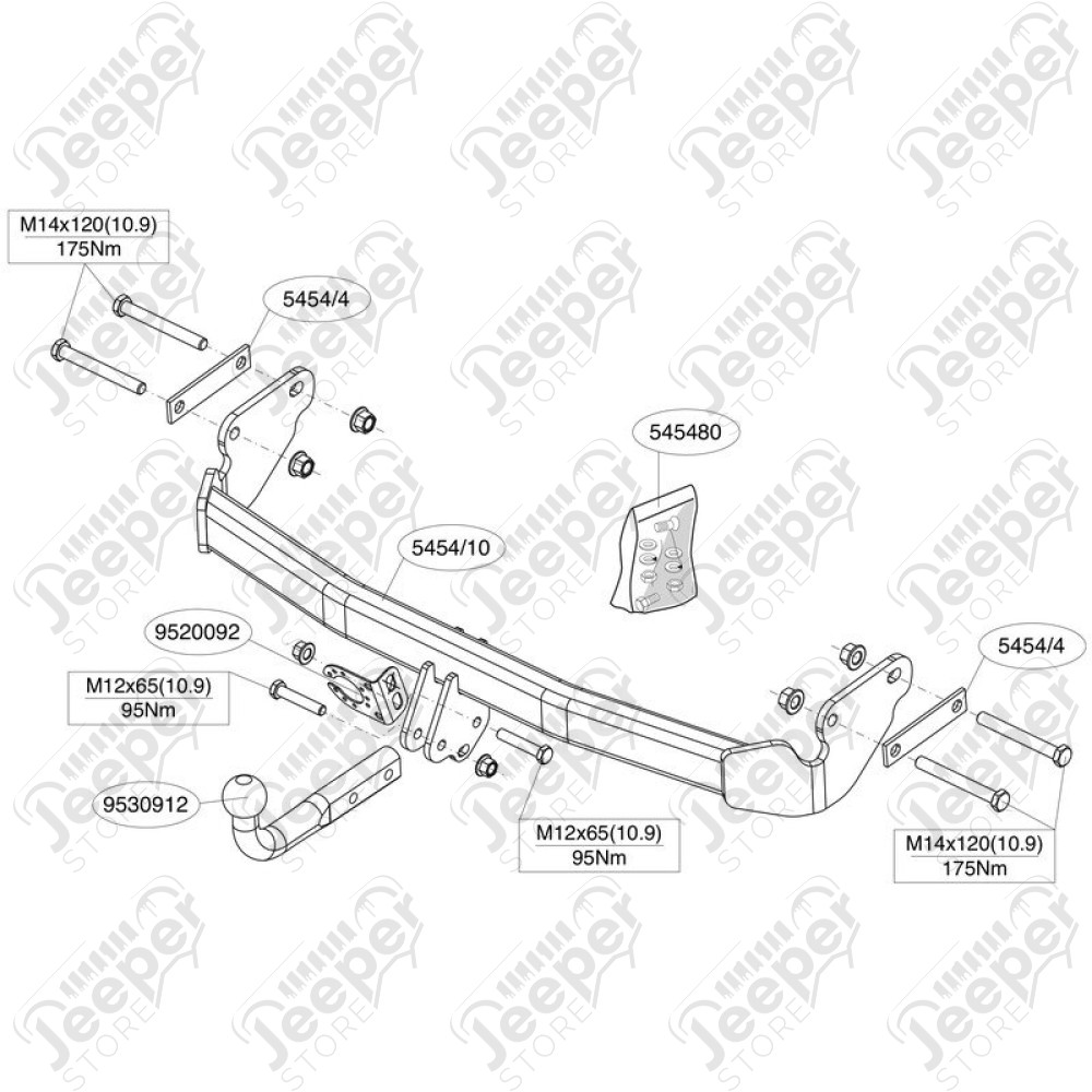 Crochet d'attelage Europe avec faisceaux multiplexé 7 broches pour Jeep Patriot MK - BRI545400UN