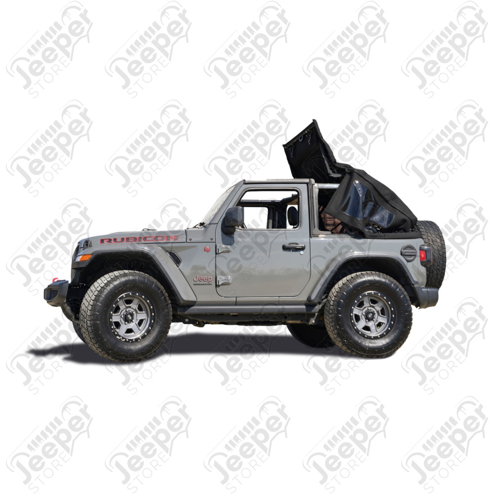 Bâche électrique Squareback by MyTop - Couleur : Black (Noir) - Jeep Wrangler JL (2 portes) - 9440017 / 94400-17