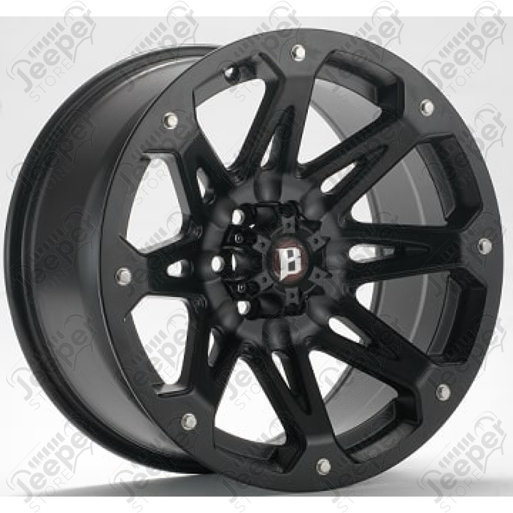 Jante aluminium Ballistic 814 Flat Black 9x17 / 5x127 / ET: 12 - BA814790550+12 - Jante alu 17 pouces