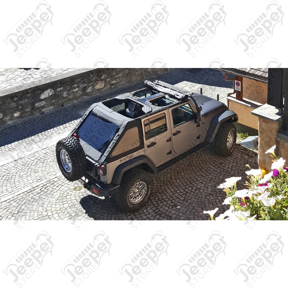 Bâche complète Suntop Fastback Top U4, couleur: noir (Black Diamond) pour Jeep Wrangler JK Unlimited (4 portes)
