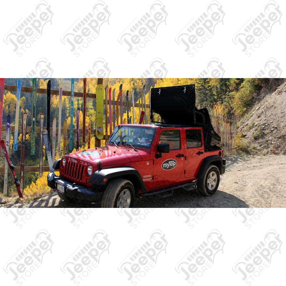 Bâche électrique Squareback by MyTop - Couleur : Burgundy (Bordeaux) - Jeep Wrangler JL Unlimited (4 portes)