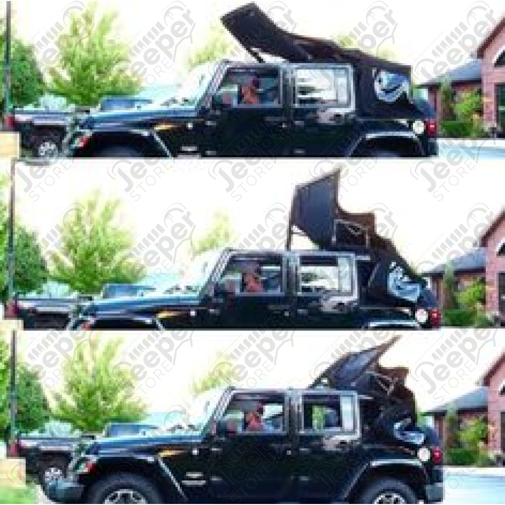 Bâche électrique Fastback by MyTop - Couleur : Gun Metal (Gris Anthracite) - Jeep Wrangler JL Unlimited (4 portes)