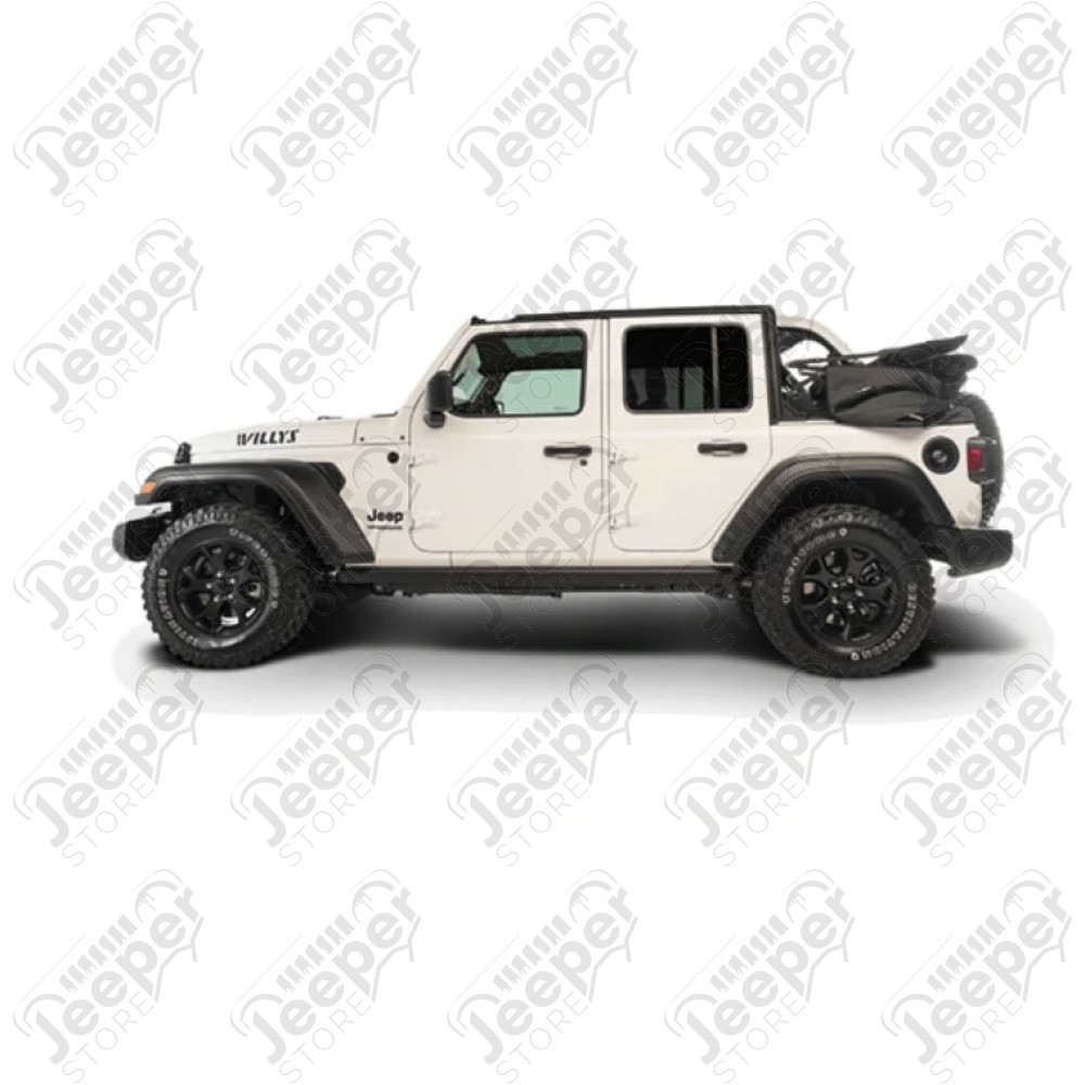 Bâche électrique Squareback by MyTop - Couleur : Burgundy (Bordeaux) - Jeep Wrangler JL Unlimited (4 portes)