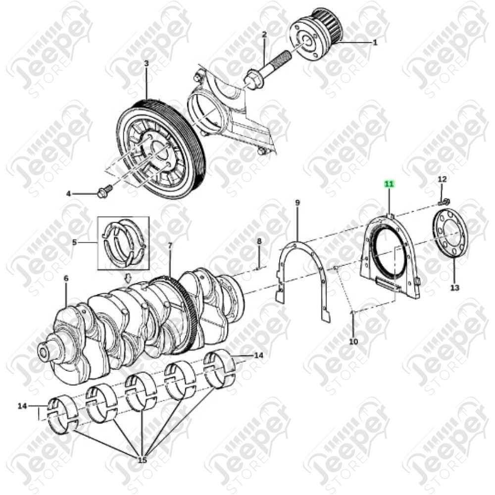 Bague d'étanchéité arrière de vilebrequin moteur 2.8L CRD - Jeep Wrangler JK - 68024410AA