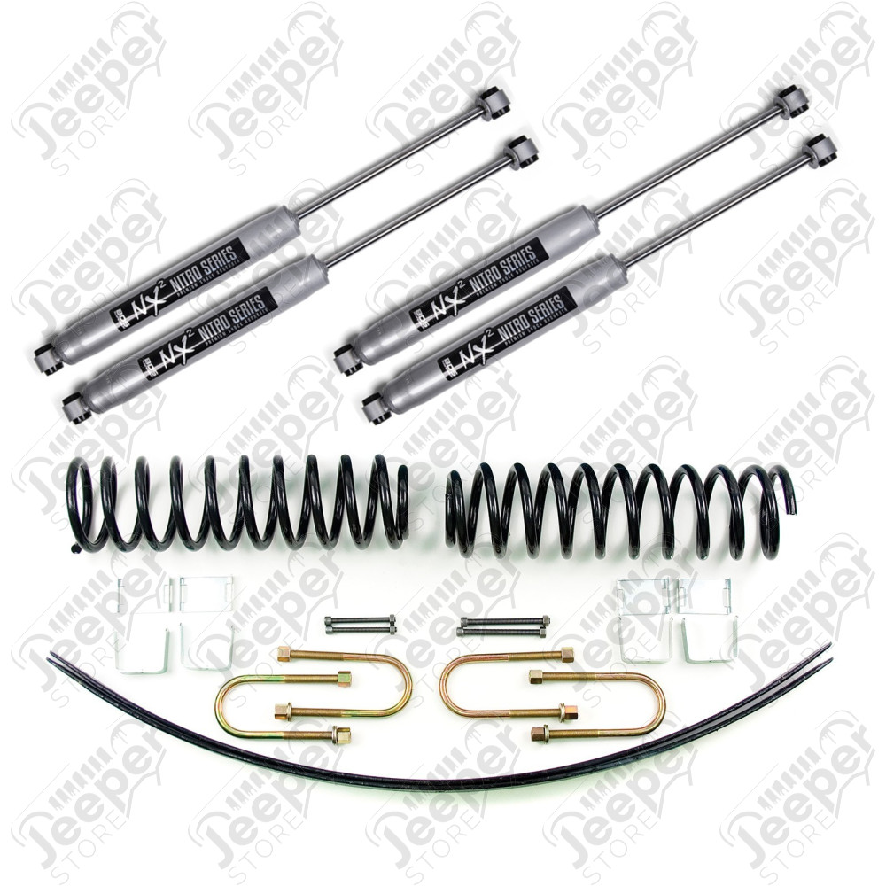 Kit réhausse +2" (+5.08cm) avec amortisseurs BDS et 2 lames additionnelles - Jeep Cherokee XJ - BDS429H