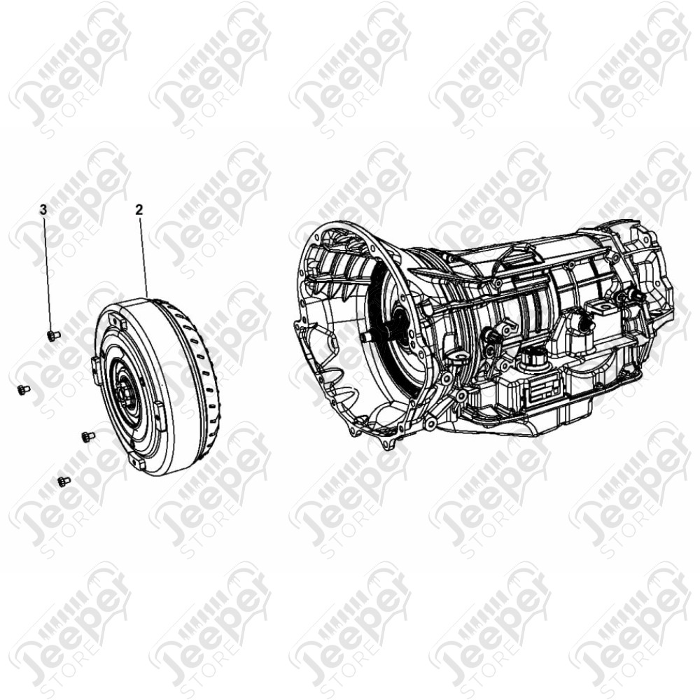 Boite automatique 42RLE (4 vitesses) avec convertisseur pour 3.8L V6 essence Jeep Wrangler JK