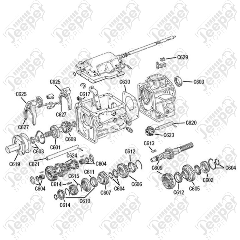 Boite à vitesses SR4 complete échange standard pour moteur 6 cylindres pour Jeep CJ