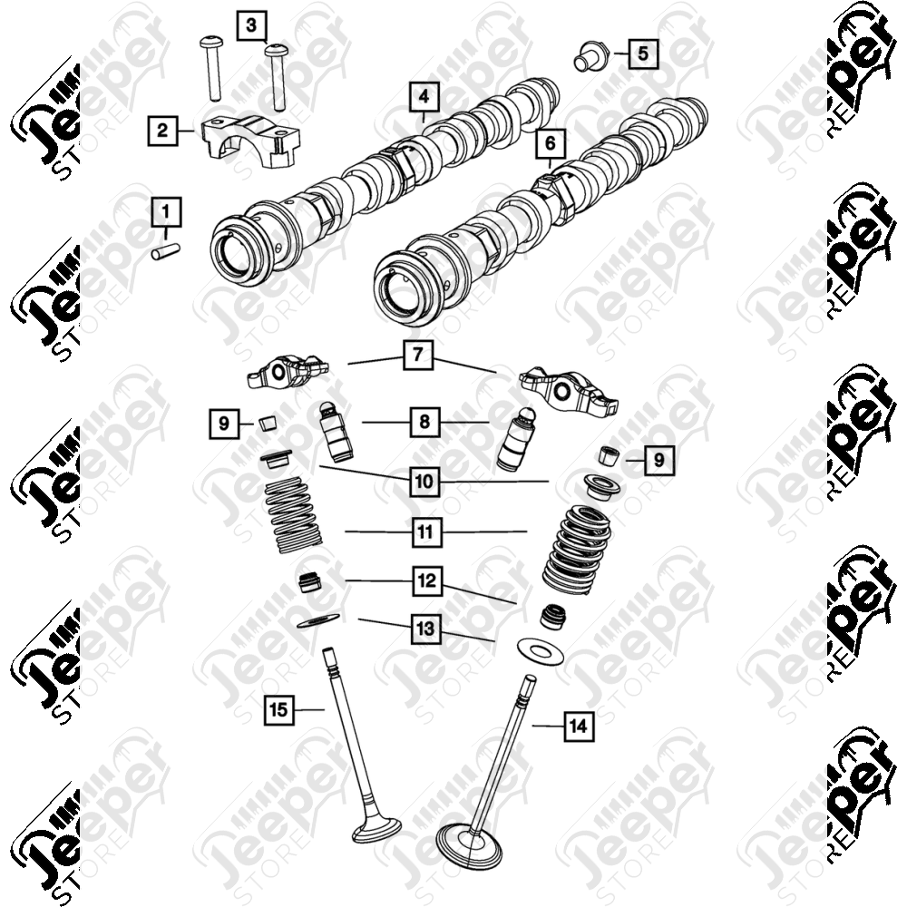 Boulon de pontet d'arbre à cames pour 3.6L V6 Jeep Wrangler JK - 1399.22 / 6509455 / 6509455AA