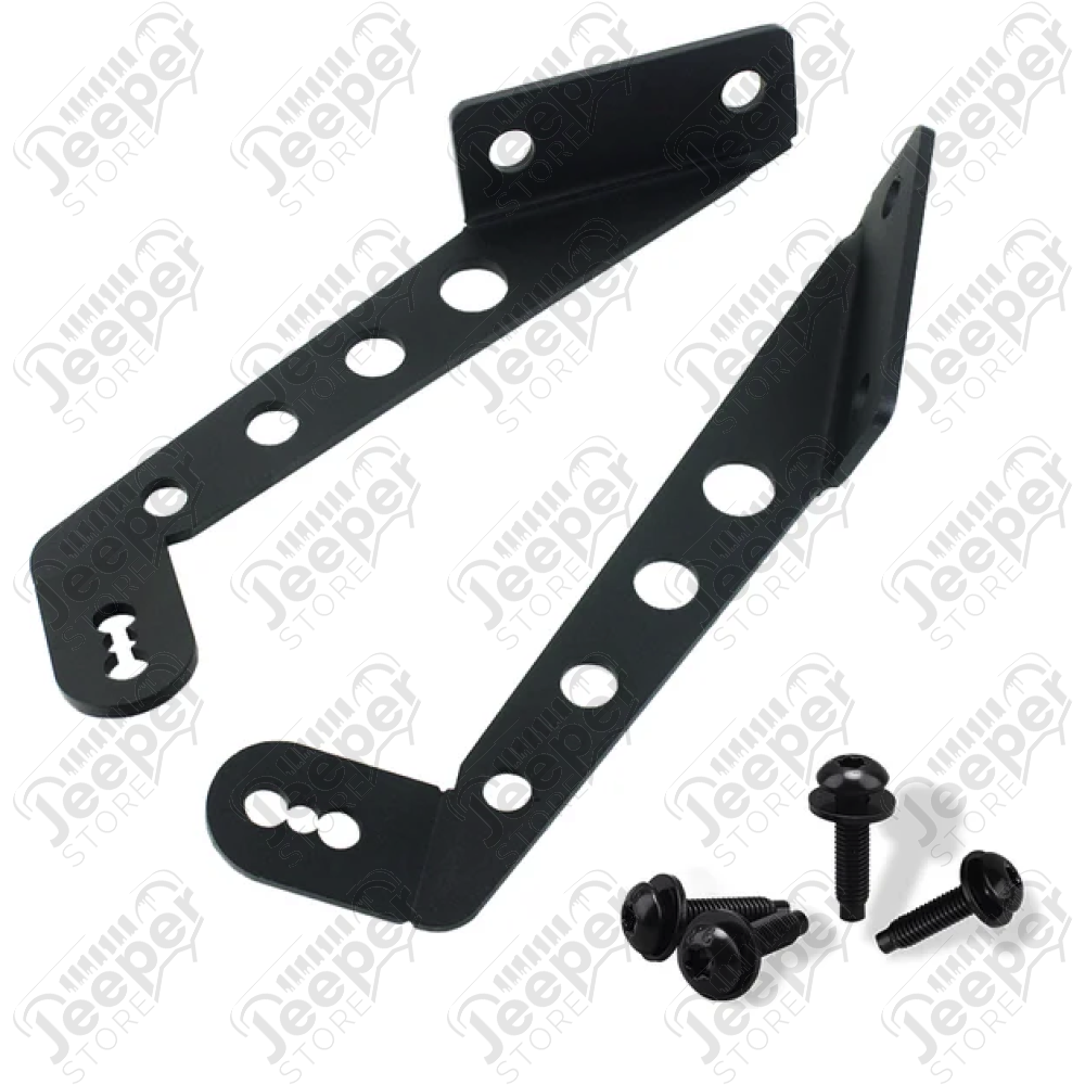 Kit fixations barre de LED (32'' soit 81.28cmcm) sur charnières de capot moteur Jeep Wrangler JL