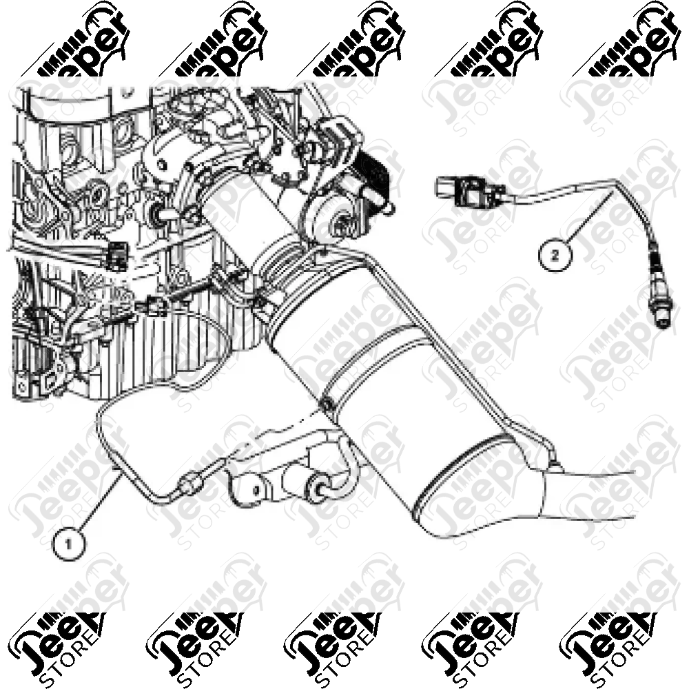 Sonde de température d'échappement 2.8L CRD (200 chevaux) Jeep Wrangler JK - 0212.28-JK2 / 5146173AC / 05146173AC / CST2188 / TS30250 / 30SKV194 / 22.0220 / 172000549010 / 82.188 / 82.188A2 / 7451999 / 7451999A1 / 7451999E / 11999 / 11999A1 / 11999E / 894