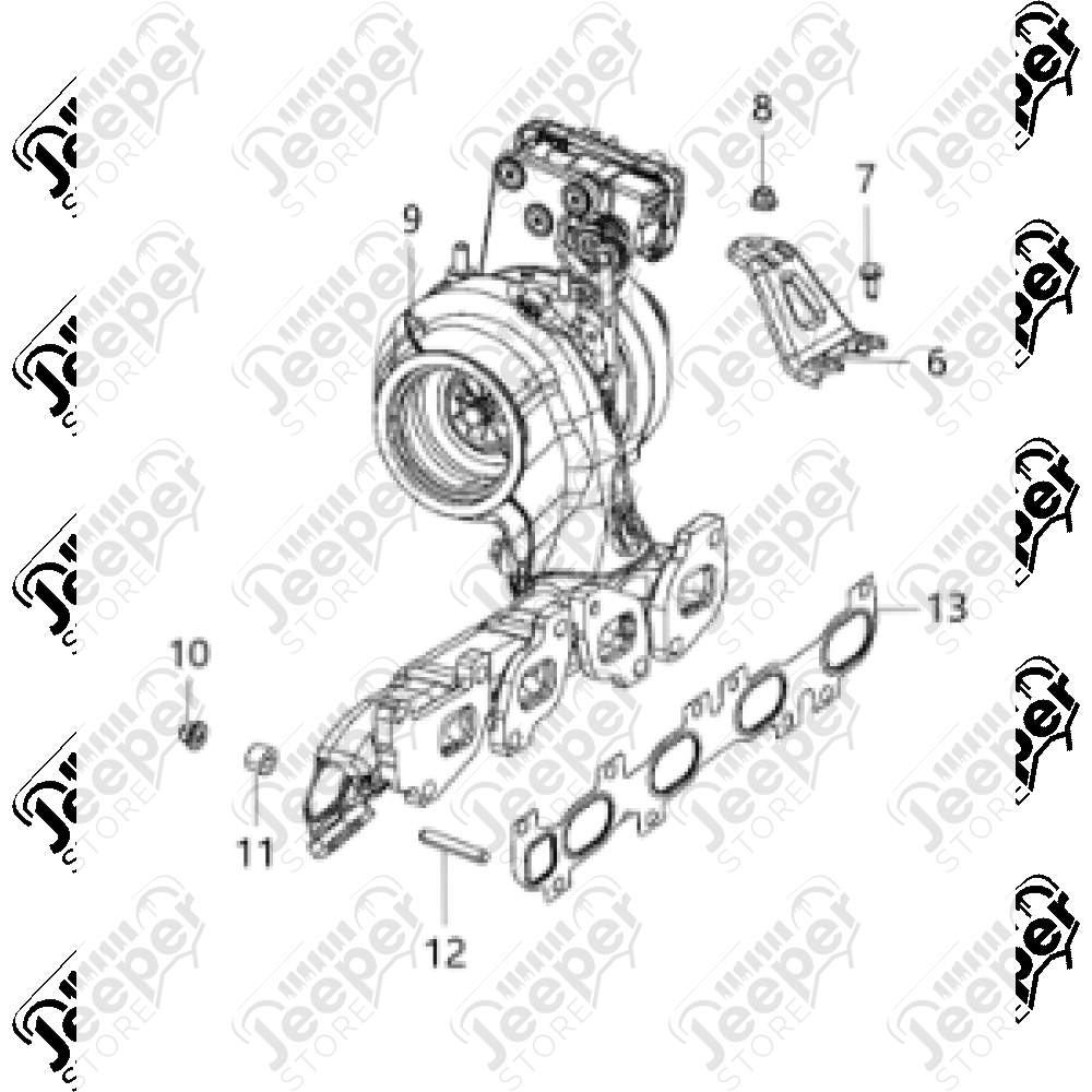 Joint de collecteur d'échappement / turbo pour 2.2L TD Jeep Wrangler JL