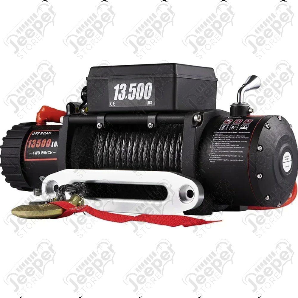Treuil 4x4 de marque "FLJ Offroad" charge 13.500lbs (6123kg) avec corde synthétic, 1 télécommande filaire et 1 télécommande sans fils (vendu complet)