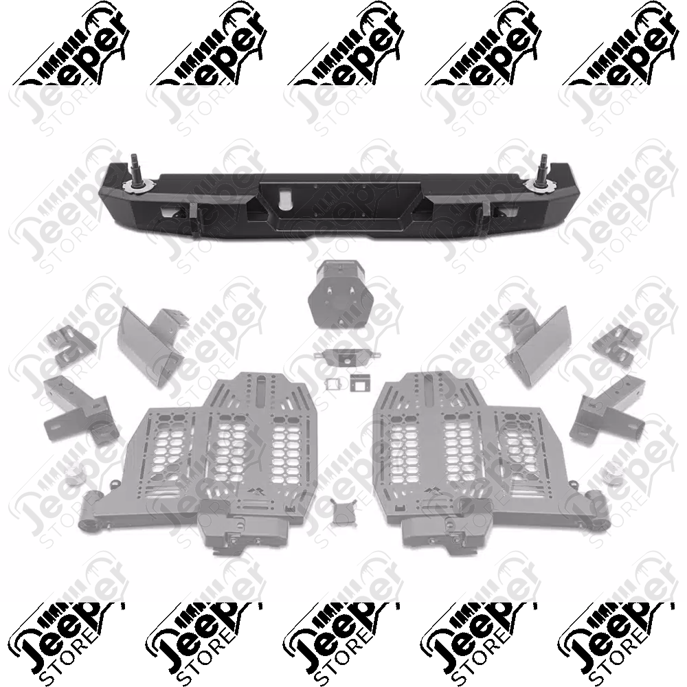 Pare chocs arrière en acier avec porte roue de secours et accessoires en supplément possible de la marque RealTruck pour Jeep Gladiator JT - 11540.38 - 1154038 / 11540-38 / OM11540.38