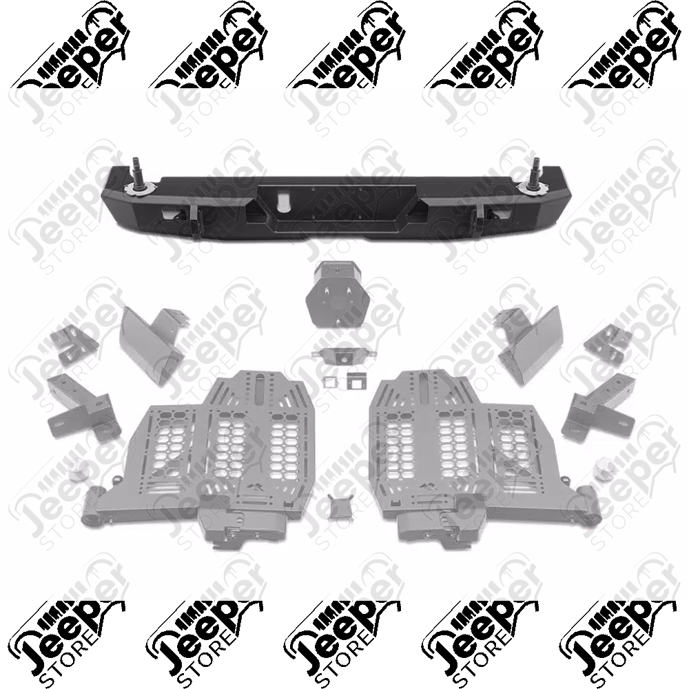 Pare chocs arrière en acier avec porte roue de secours et accessoires en supplément possible de la marque RealTruck pour Jeep Gladiator JT - 11540.38 - 1154038 / 11540-38 / OM11540.38